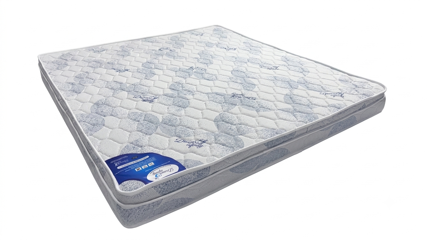 Dream Infinity Bond Plus Soft Mattress in white and blue quilted fabric