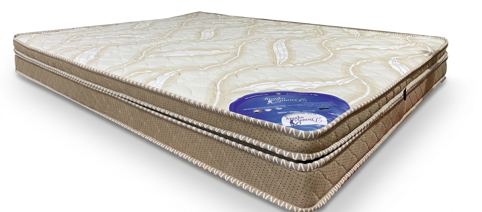 Dream Infinity Elegant Mattress in cream and brown quilted fabric