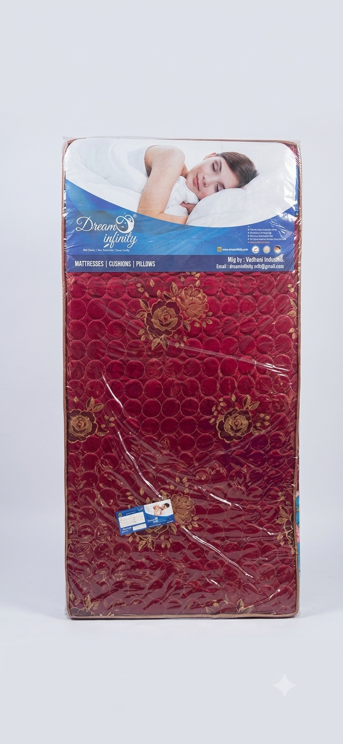 Dream Infinity Floor Mat in maroon floral fabric