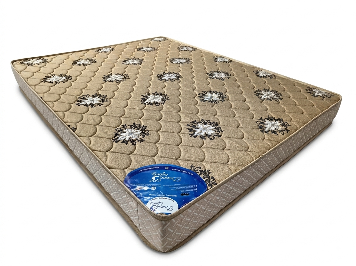 Dream Infinity Memory Mattress 2 in beige floral quilted fabric