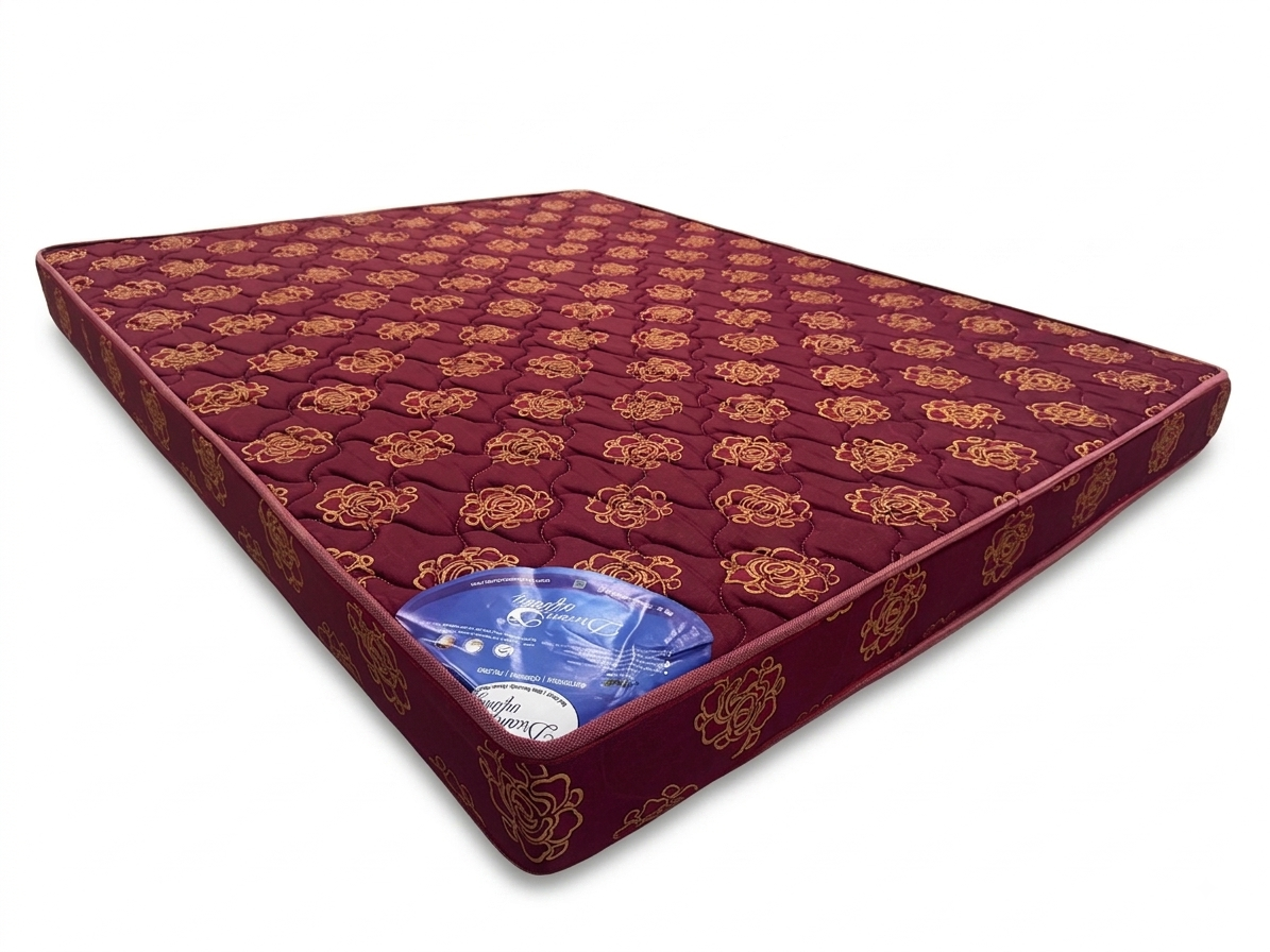 Dream Infinity Prime Full Foam Mattress in maroon patterned fabric