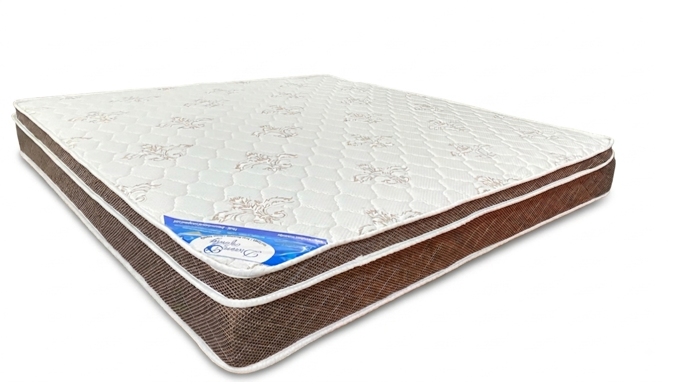 Dream Infinity Silky Soft Mattress in white and brown quilted fabric